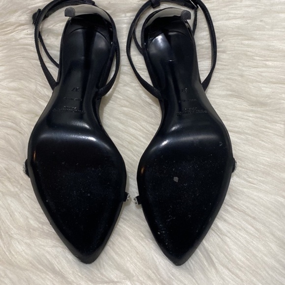 Saint Laurent Gloria sandals in crepe satin with Rhinestones size‎ 37EU - Picture 9 of 14